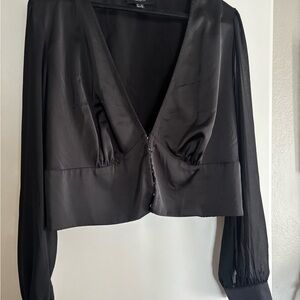 Forever 21 Black Satin Blouse